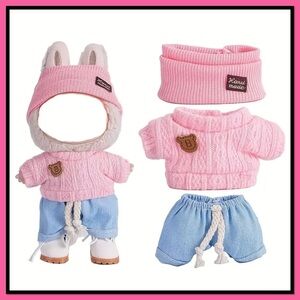 Charming Pink and Blue Doll Outfit Set